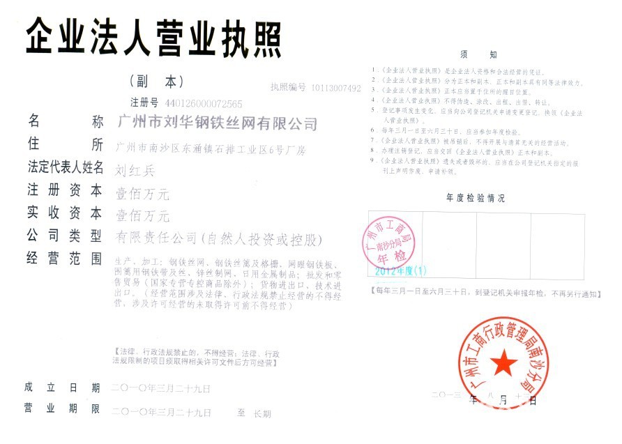 營業副本